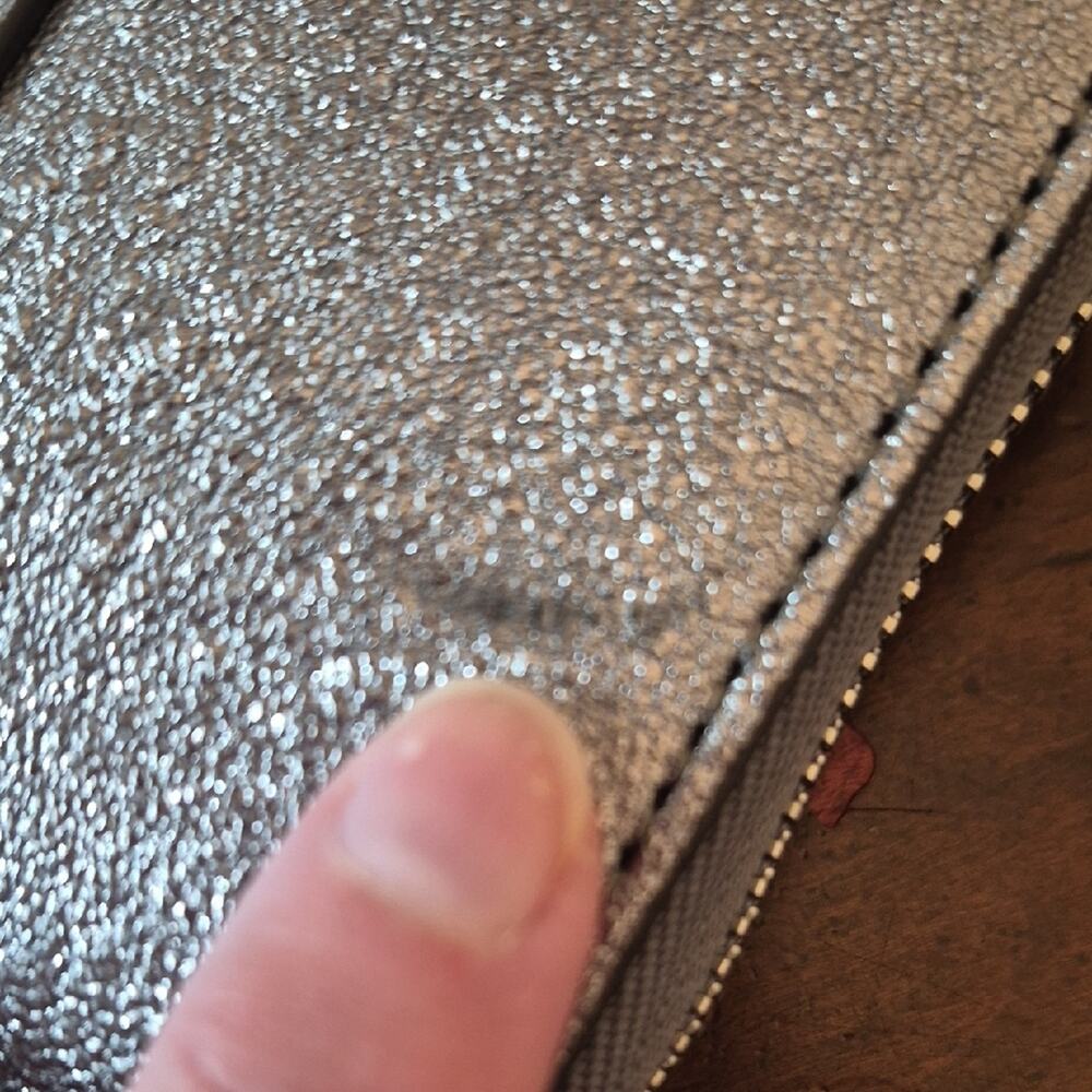 Michael Kors Metallic Silver Zip Wallet - Picture 11 of 14
